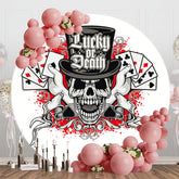 Aperturee - Round Lucky Or Death Skull Poker Casino Backdrop