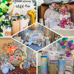Aperturee - Round Luxury Patterns Happy Birthday Backdrop Kit