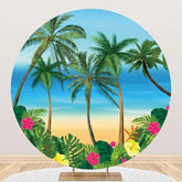 Aperturee - Round Montera Floral Trees Coastal Summer Backdrop
