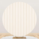 Aperturee - Round Simple White Wooden Birthday Party Backdrop
