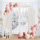 Aperturee - Round Snowy With Tree Outside The Window Winter Backdrop