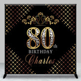 Aperturee - Royal Black Gold Diamonds 80th Birthday Backdrop