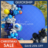 Aperturee - (Ship In 24HR) Royal Blue Round Party Backdrop for Photo Booth