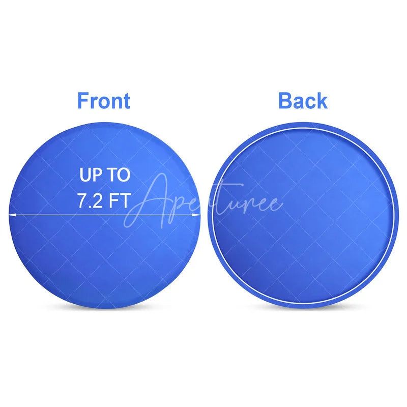 Aperturee - (Ship In 24HR) Royal Blue Round Party Backdrop for Photo Booth