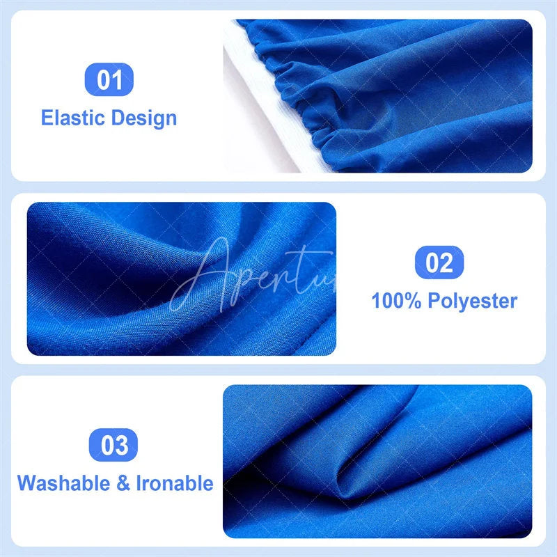 Aperturee - (Ship In 24HR) Royal Blue Round Party Backdrop for Photo Booth