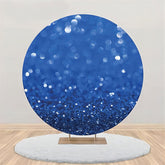 Aperturee - Royal Blue Sparkle Bokeh Solid Color Round Backdrop