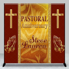 Aperturee - Royal Gold Red Custom Pastoral Anniversary Backdrop