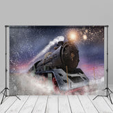 Aperturee - Running Train Winter Night Christmas Party Backdrop