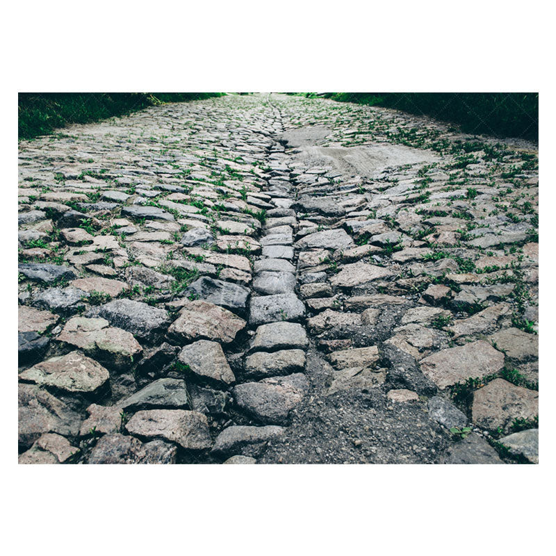 Aperturee - Rustic Country Bluestone Road Photo Rubber Floor Mat