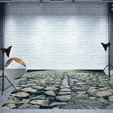 Aperturee - Rustic Country Bluestone Road Photography Floor Mat