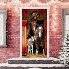 Aperturee - Rustic Farm House Christmas Door Cover Decoration