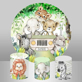 Aperturee Safari Animals Circle Baby Shower Backdrop For Party