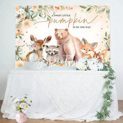 Aperturee - Safari Animals Sweet Pumpkin Baby Shower Backdrop