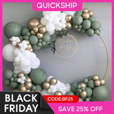 Aperturee - Sage Green 137 Pack Diy Balloon Arch Kit | Balloon Arch Party Decorations - Gold | White