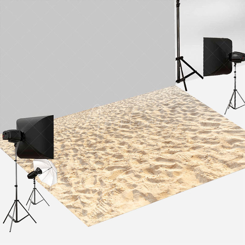 Aperturee - Blue White Paint Wooden Floor Backdrop For Photo