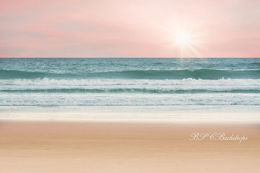 Aperturee - Sandy Beach Waves Sea Summer Photography Backdrop