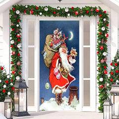 Aperturee - Santa Claus Gifts Baggage Moon Christmas Door Cover