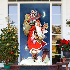 Aperturee - Santa Claus Gifts Baggage Moon Christmas Door Cover