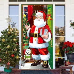Aperturee - Santa Claus Gifts Xmas Tree Christmas Door Cover
