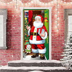 Aperturee - Santa Claus Gifts Xmas Tree Christmas Door Cover