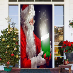 Aperturee - Santa Claus Night Sparkle Gift Christmas Door Cover
