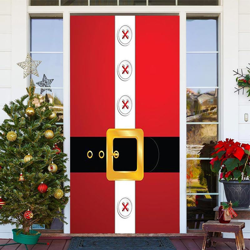 Aperturee - Santa Claus Red Clothes Door Cover For Christmas