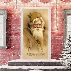 Aperturee - Santa Claus Sand Colour Merry Christmas Door Cover