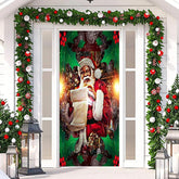 Aperturee - Santa Claus Snowflake Leaves Christmas Door Cover