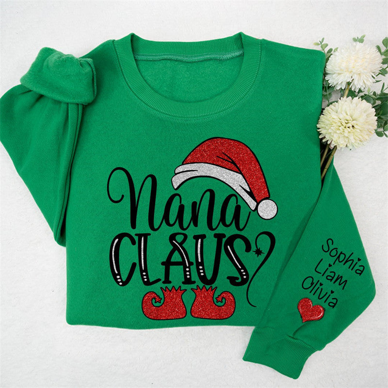 Aperturee - Santa Hat Shoes Nana Kids Custom Christmas Sweatshirt