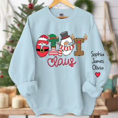 Aperturee - Santa Scarf Mom And Kids Custom Christmas Sweatshirt
