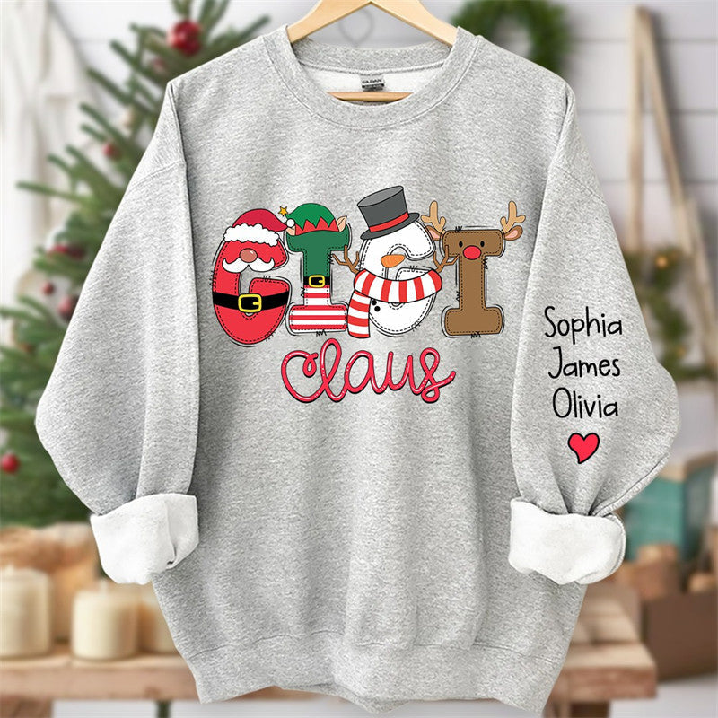 Aperturee - Santa Scarf Mom And Kids Custom Christmas Sweatshirt