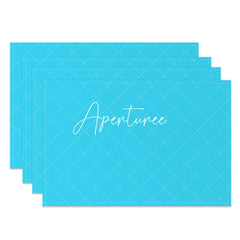 Aperturee - Sapphire Blue Premium Pure Color Set Of 4 Placemats