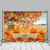 Aperturee - Scarecrow Tree Harvest Pumpkin Party Autumn Backdrop