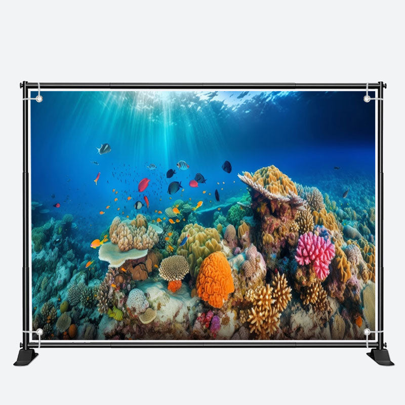 Aperturee - Sea Floor Coralline Fish Light Birthday Backdrop