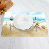 Aperturee - Sea Shell Beach Starfish Summer Set Of 4 Placemats