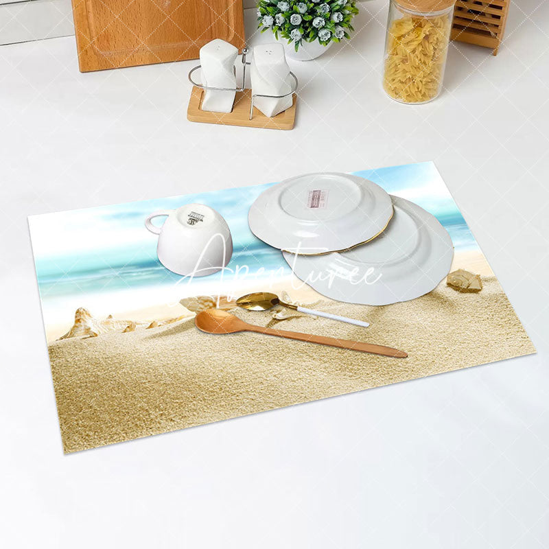 Aperturee - Sea Shell Beach Starfish Summer Set Of 4 Placemats