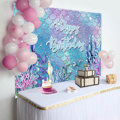 Aperturee - Seaplant Coral Undersea Happy Birthday Backdrop