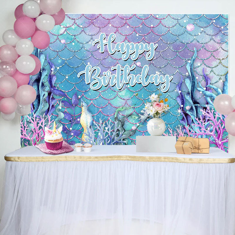 Aperturee - Seaplant Coral Undersea Happy Birthday Backdrop