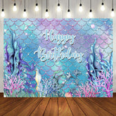 Aperturee - Seaplant Coral Undersea Happy Birthday Backdrop