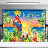 Aperturee - Seaside Parrot Its 5 Oclock Somewhere Party Backdrop