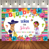 Aperturee - Senor and Senorita Cute Backdrop for Baby Shower