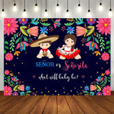 Aperturee - Senor Or Senorita And Floral Baby Shower Backdrop