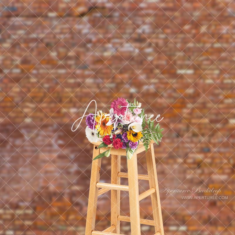 Aperturee - Shabby Brown Brick Wall Backdrop For Photography