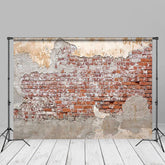 Aperturee - Shabby Country Red Brick Wall Photography Backdrop
