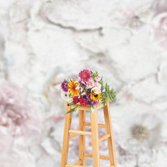 Aperturee - Shabby Floral Printed Wood Fine Art Photo Backdrop