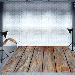 Aperturee - Shabby Style Paint Rough Wood Texture Floor Backdrop