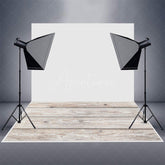 Aperturee - Old Light White Vintage Style Wood Rubber Floor Mat