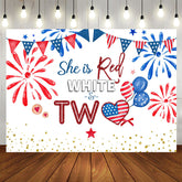 Aperturee - She Is Red White 2nd Happy Independence Birthday Backdrop
