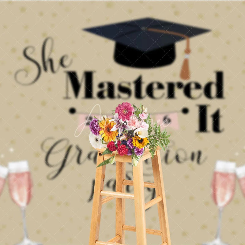Aperturee - She Mastered It Grad Party 2026 Photo Backdrop