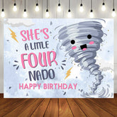 Aperturee - Shes A Little Fournado 4th Birthday Party Backdrop